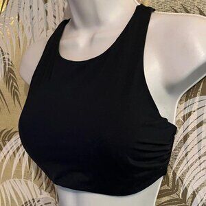 Athleta Black Bra Cut Bikini Top Crop Top ~ 34D/DD